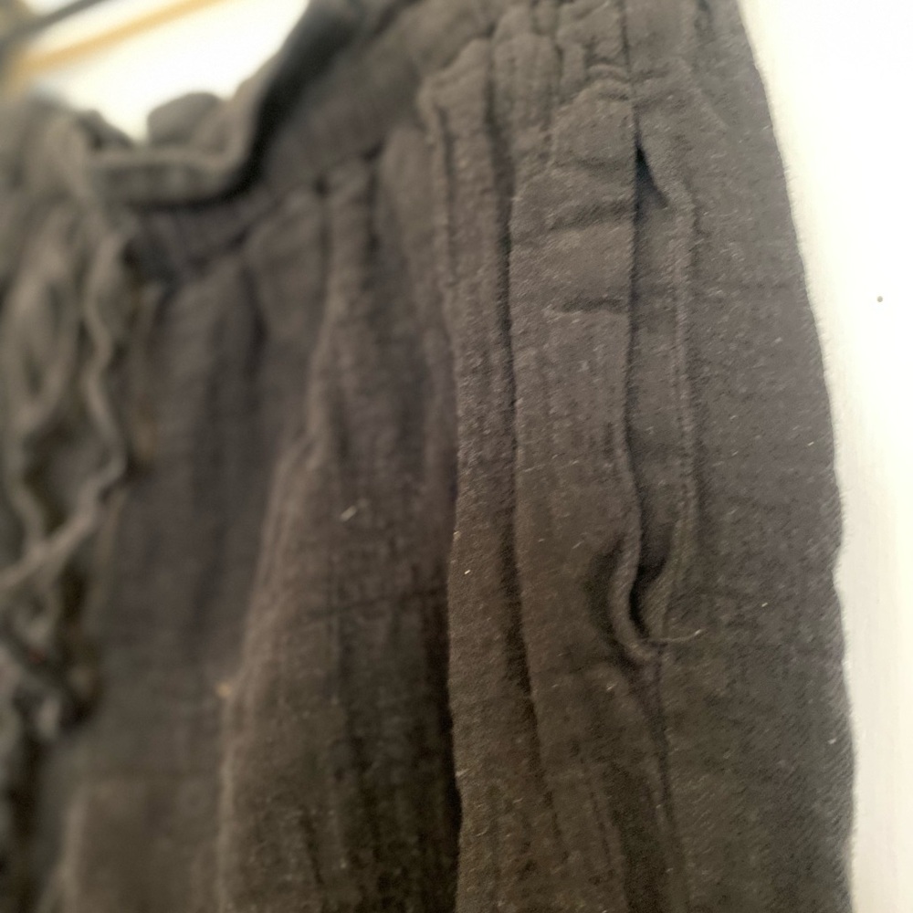 Hatch Black Drawstring Linen Pants - image 1